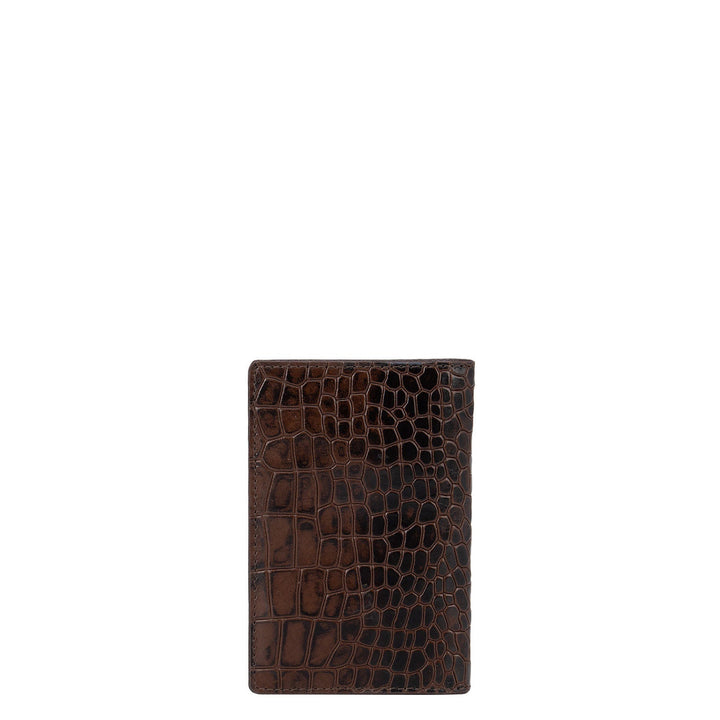 Brown Croco Effect Credit And ID Card Case