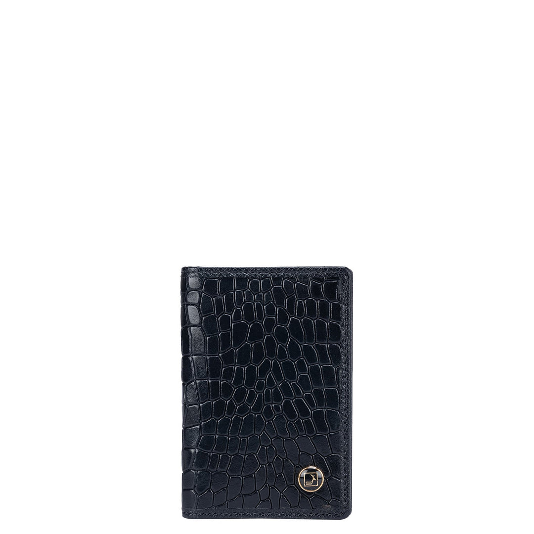 Black Croco Textured Card Case