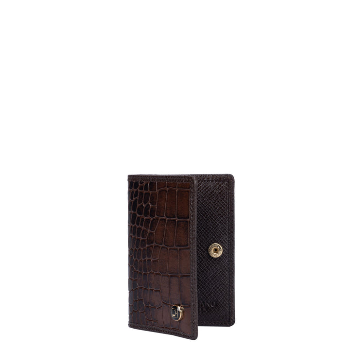 Brown Croco Textured Card Case