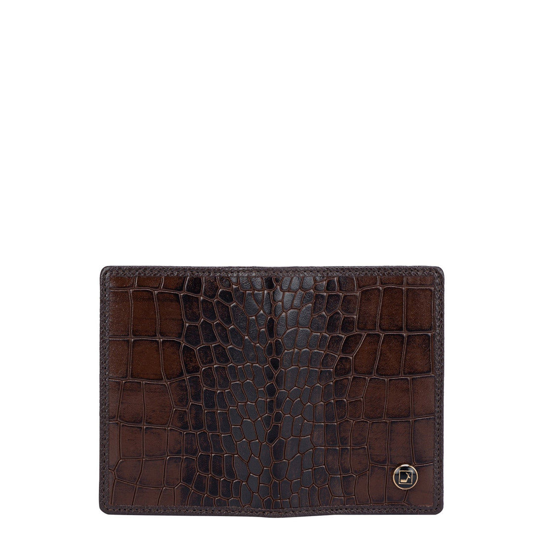 Brown Croco Textured Card Case