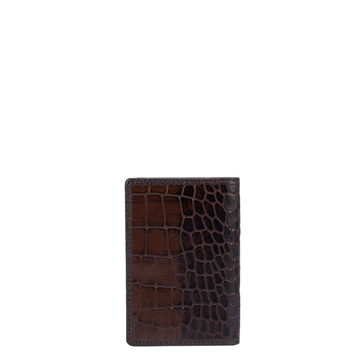 Brown Croco Textured Card Case