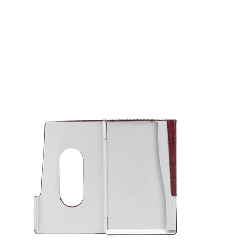 Burgundy Croco Card Case