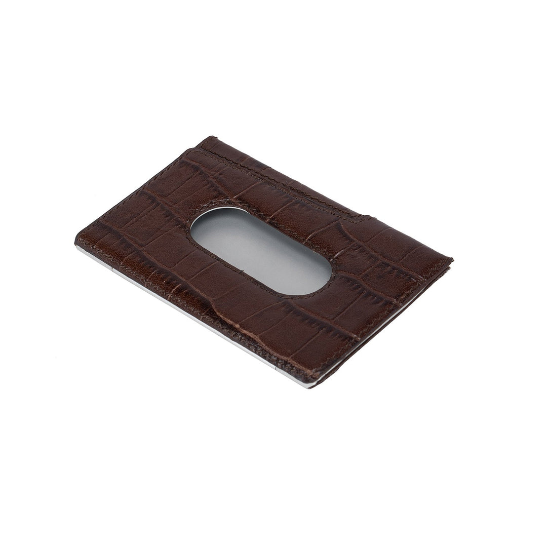 Brown Croco Card Case