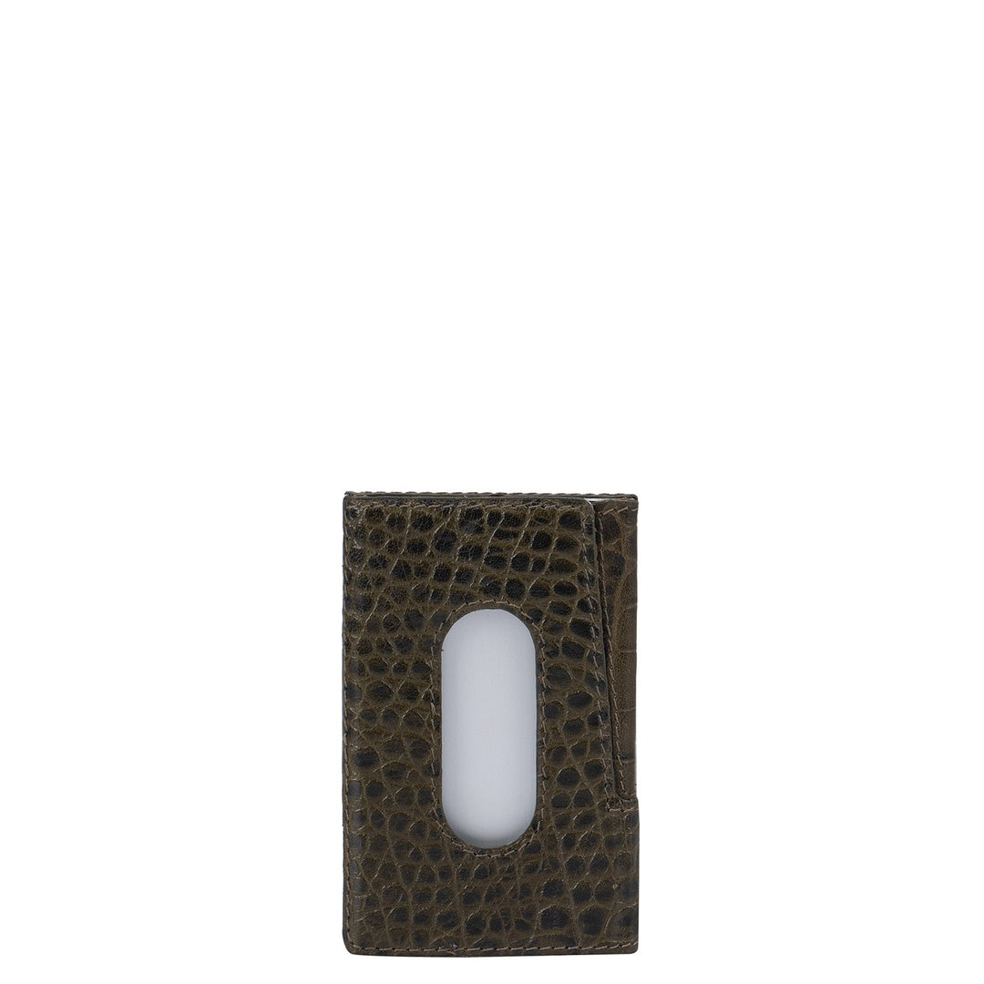 Green Croco Card Case