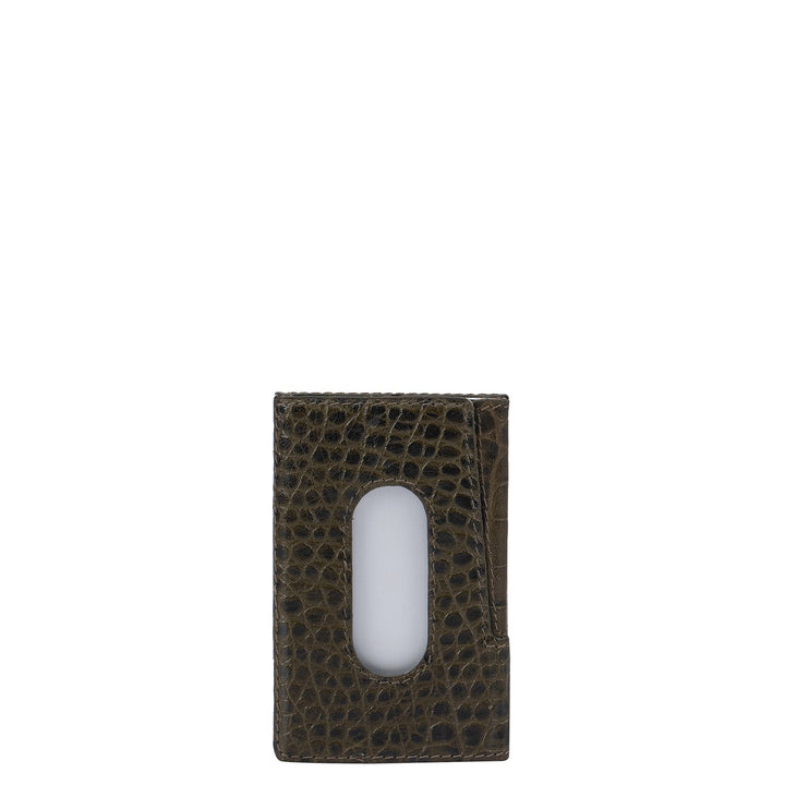 Green Croco Card Case