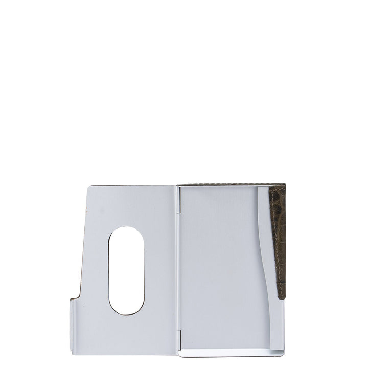 Green Croco Card Case