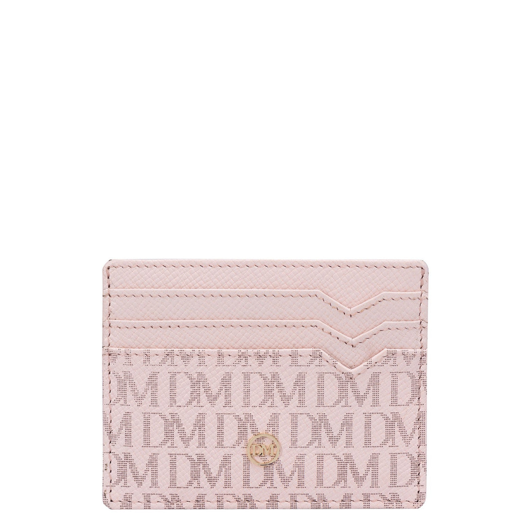 Franzy Monogram Leather Card Case - Blush