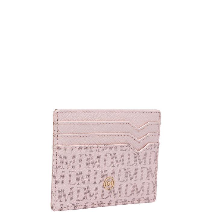 Franzy Monogram Leather Card Case - Blush