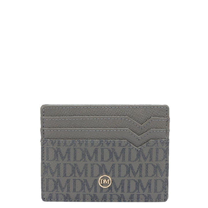 Franzy Monogram Leather Card Case - Fossil