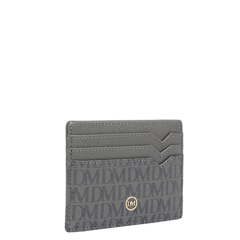 Franzy Monogram Leather Card Case - Fossil