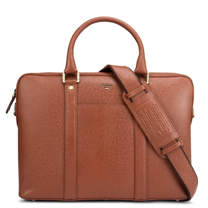 Cognac Franzy Leather Computer Bag - Upto 14"