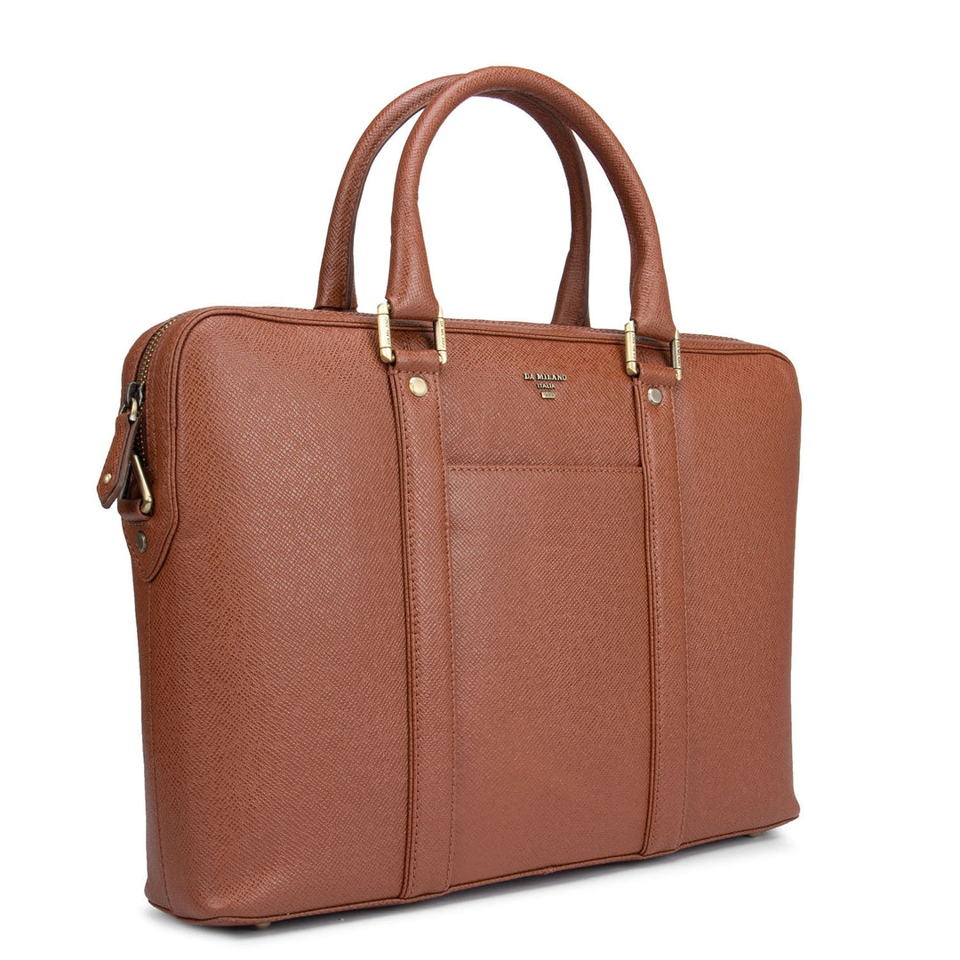 Cognac Franzy Leather Computer Bag - Upto 14"