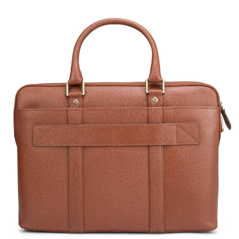 Cognac Franzy Leather Computer Bag - Upto 14"