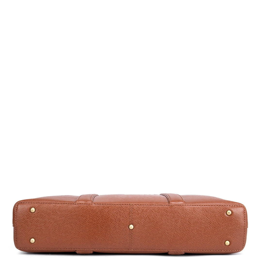 Cognac Franzy Leather Computer Bag - Upto 14"