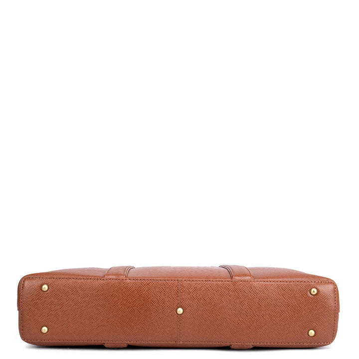 Cognac Franzy Leather Computer Bag - Upto 14"