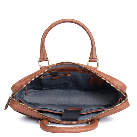 Cognac Franzy Leather Computer Bag - Upto 14"