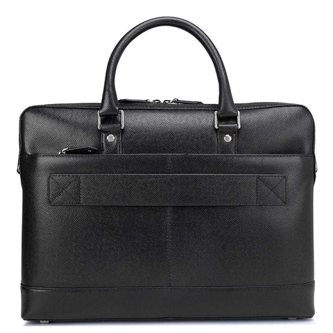 Black Franzy Leather Computer Bag - Upto 14"