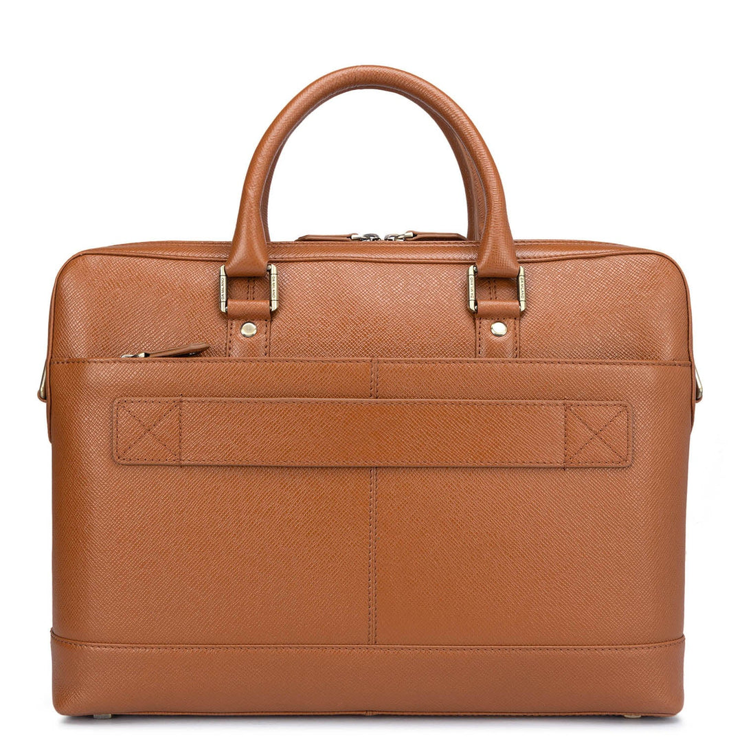 Cognac Franzy Leather Computer Bag - Upto 14"