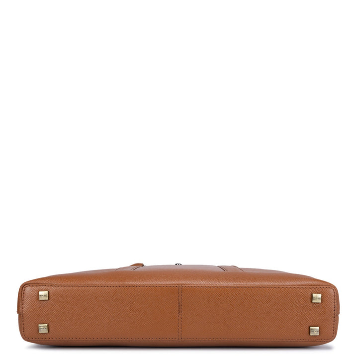 Cognac Franzy Leather Computer Bag - Upto 14"