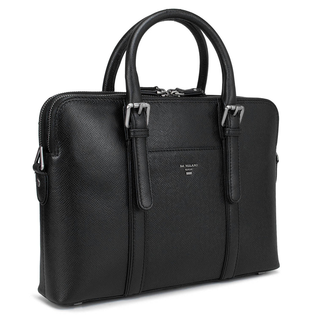 Black Franzy Leather Computer Bag - Upto 13"