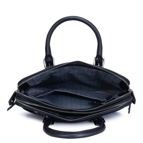 Black Franzy Leather Computer Bag - Upto 13"
