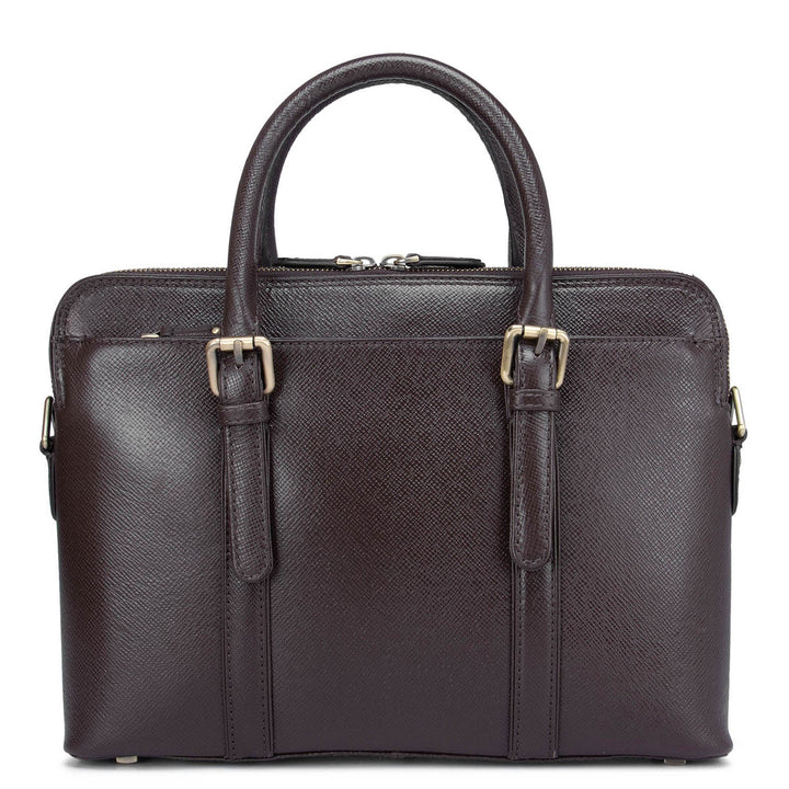 Chocolate Franzy Leather Computer Bag - Upto 13"