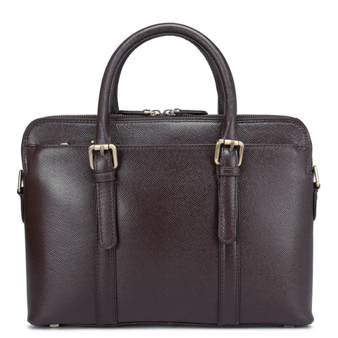 Chocolate Franzy Leather Computer Bag - Upto 13"