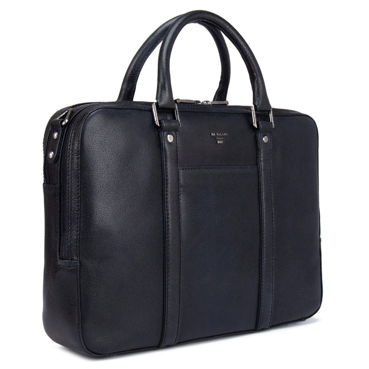 Dark Blue Elephant Pattern Leather Computer Bag - Upto 14"