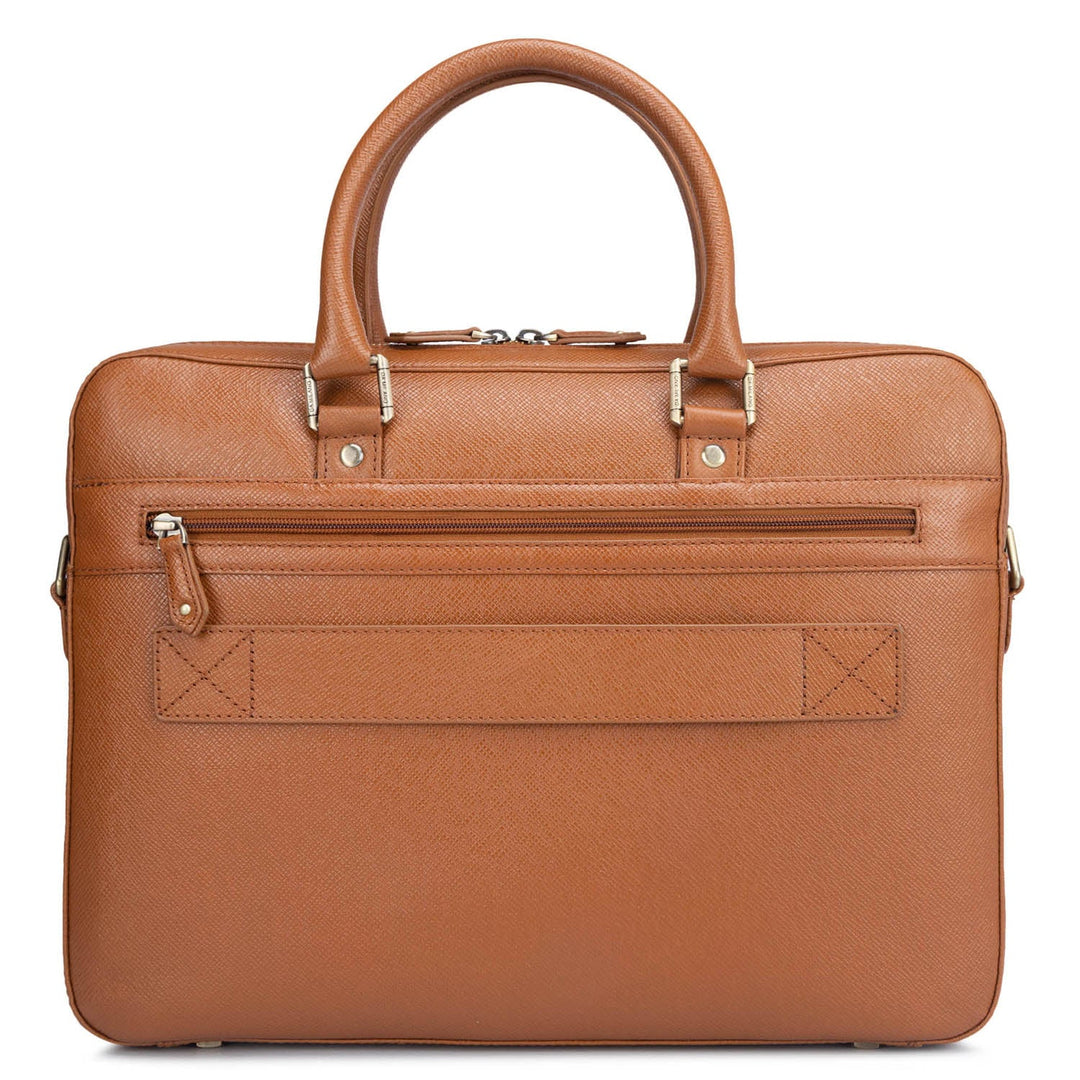 Cognac Franzy Leather Computer Bag - Upto 15"
