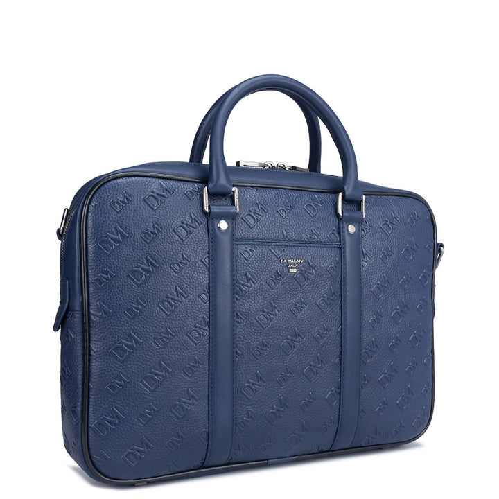 Patriot Blue Wax Monogram Leather Computer Bag - Upto 14"