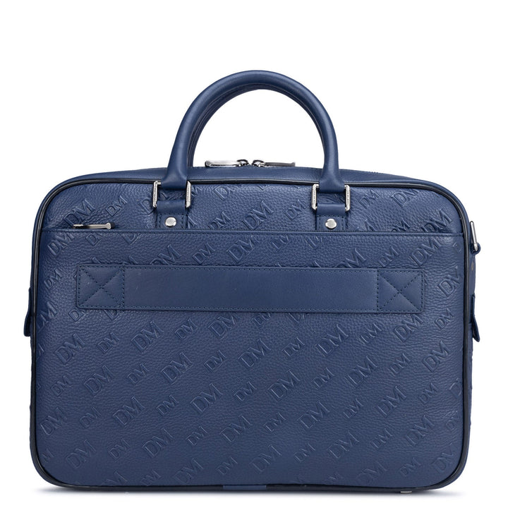 Patriot Blue Wax Monogram Leather Computer Bag - Upto 14"