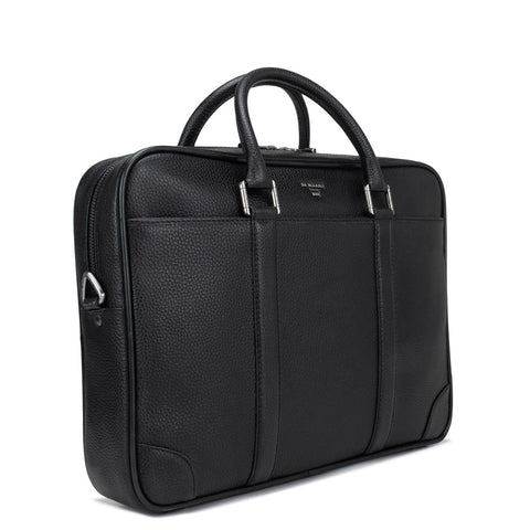 Black Wax Leather Computer Bag - Upto 14"