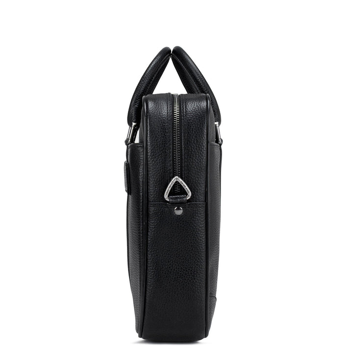 Black Wax Leather Computer Bag - Upto 14"