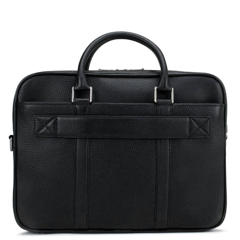Black Wax Leather Computer Bag - Upto 14"