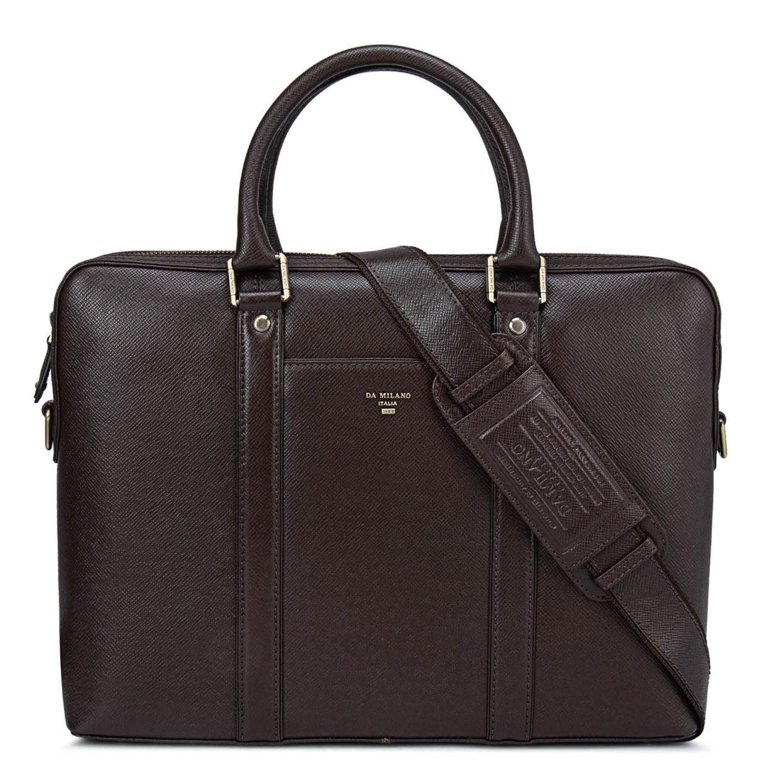 Chocolate Franzy Leather Computer Bag - Upto 14"