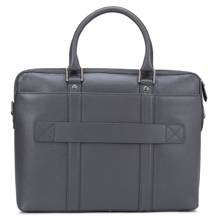 Grey Franzy Leather Computer Bag - Upto 14"