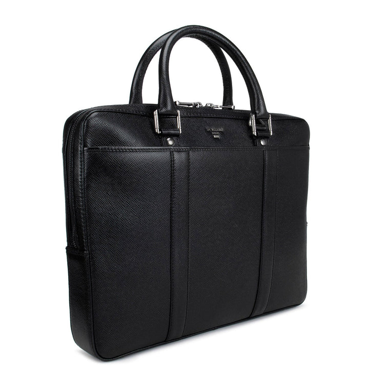 Black Franzy Leather Computer Bag - Upto 14"