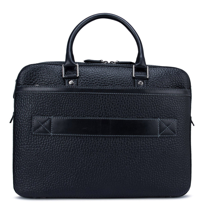 Black Bub Leather Computer Bag - Upto 14"