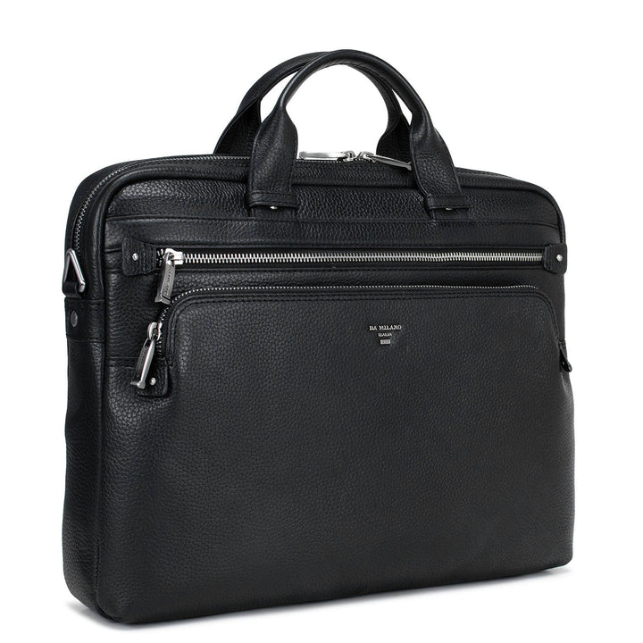 Black Wax Leather Computer Bag - Upto 14"