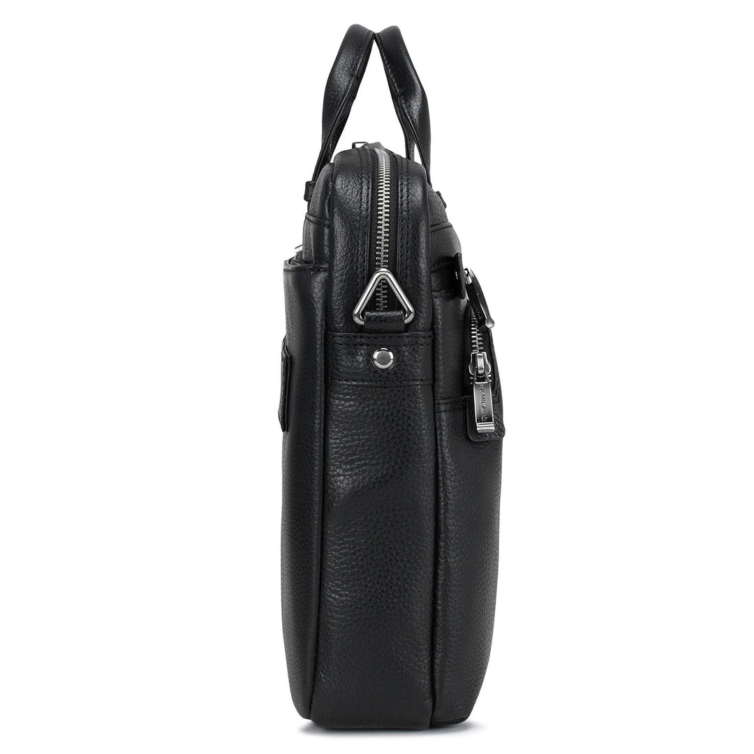 Black Wax Leather Computer Bag - Upto 14"