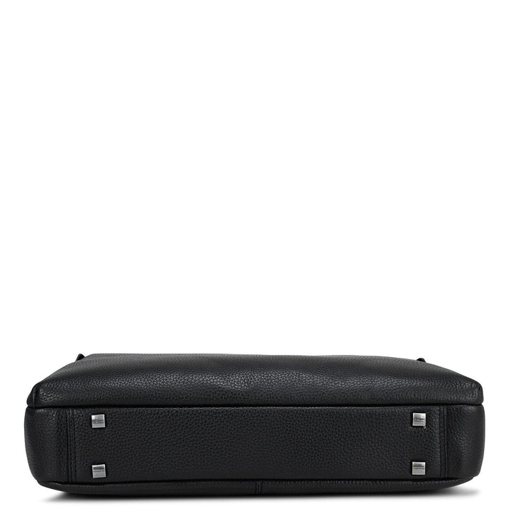 Black Wax Leather Computer Bag - Upto 14"