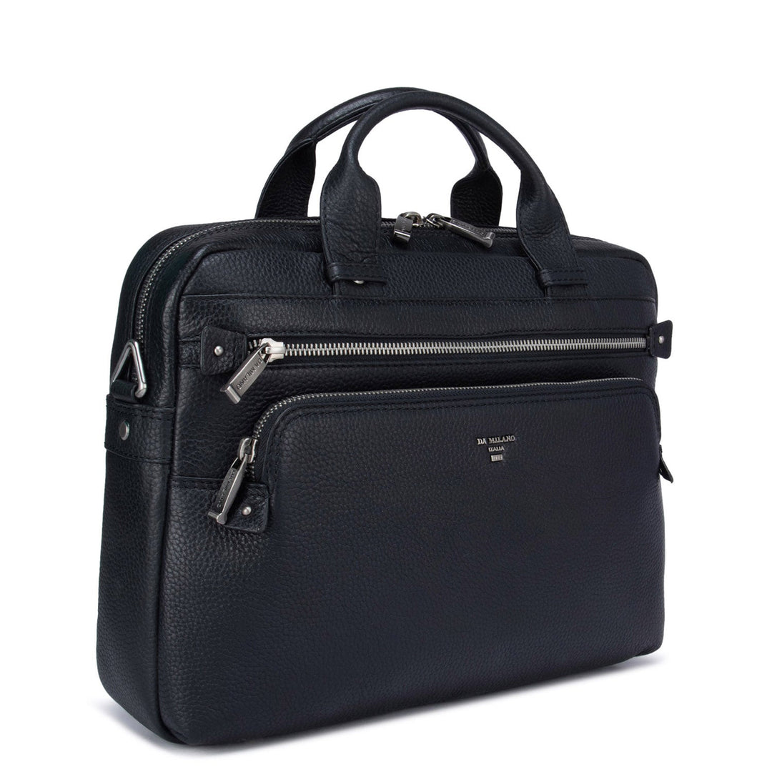 Black Wax Leather Computer Bag - Upto 13"