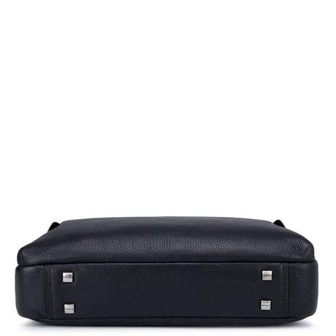 Black Wax Leather Computer Bag - Upto 13"