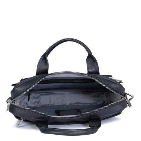 Black Wax Leather Computer Bag - Upto 13"