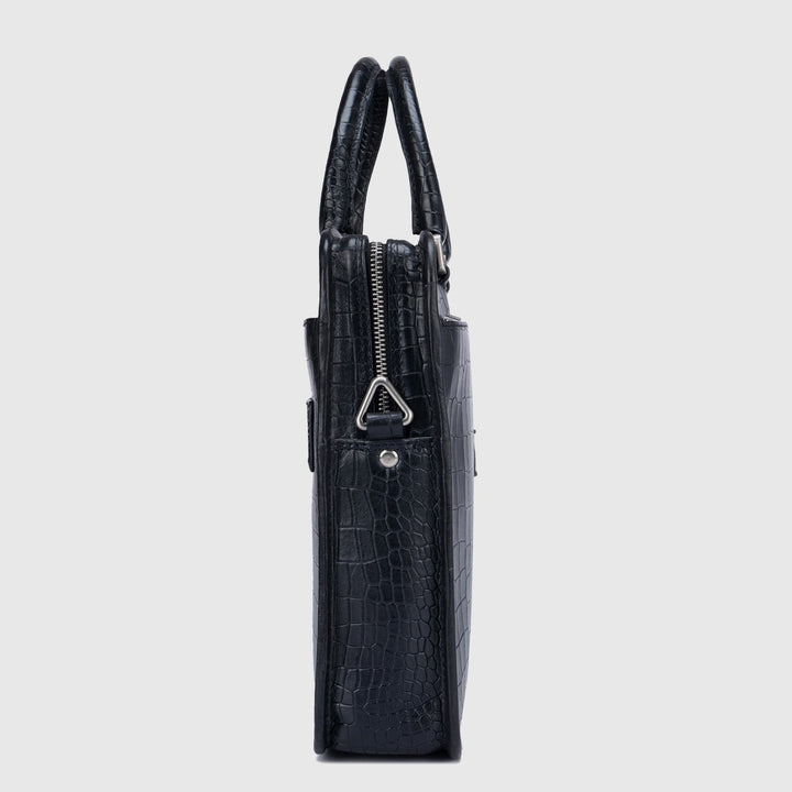 Black Croco Leather Computer Bag - Upto 14"