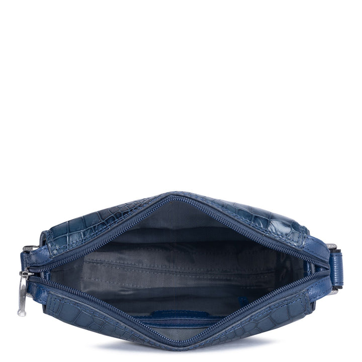 Blue Croco Textured Men Sling Bag
