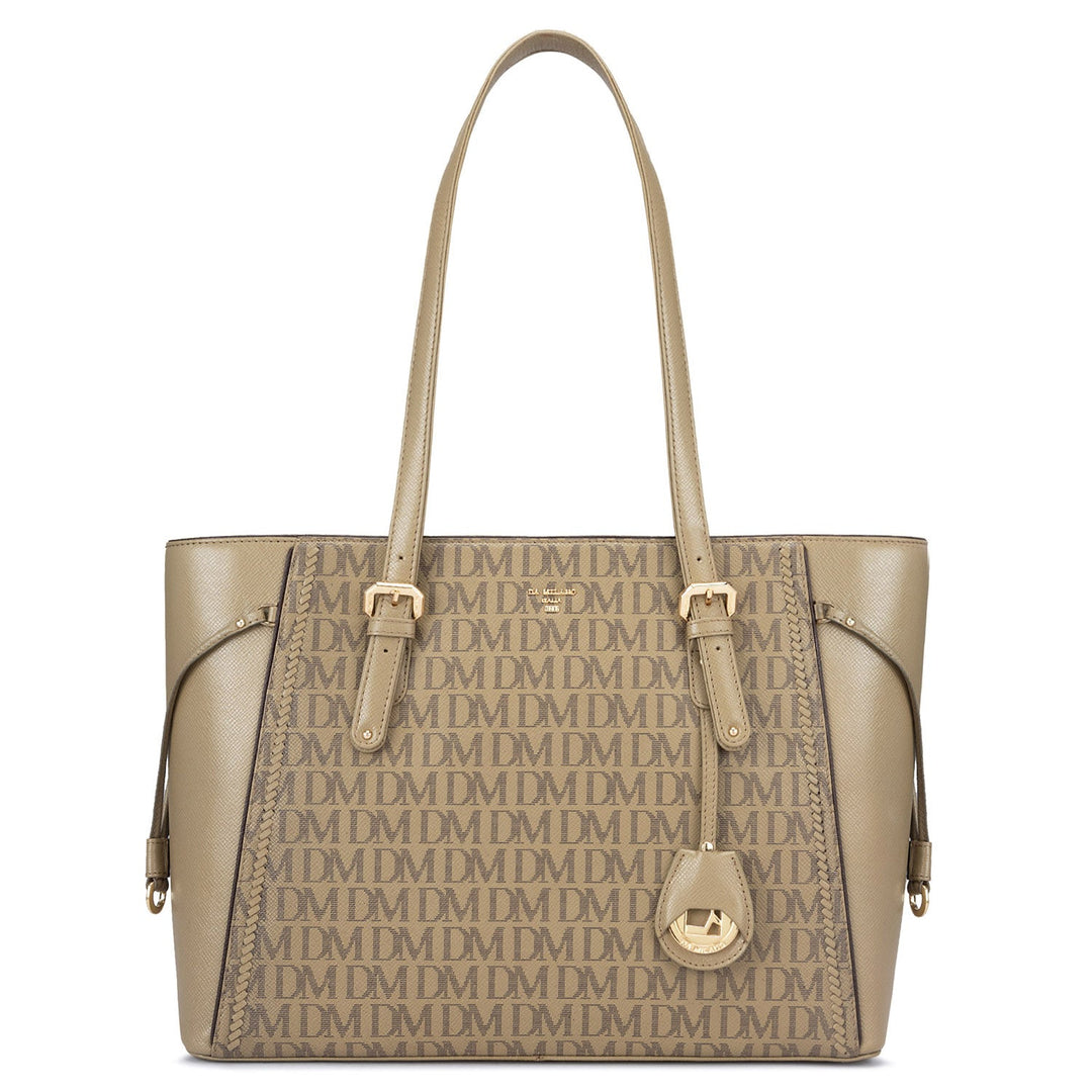 Large Monogram Franzy Leather Tote  - Turtle