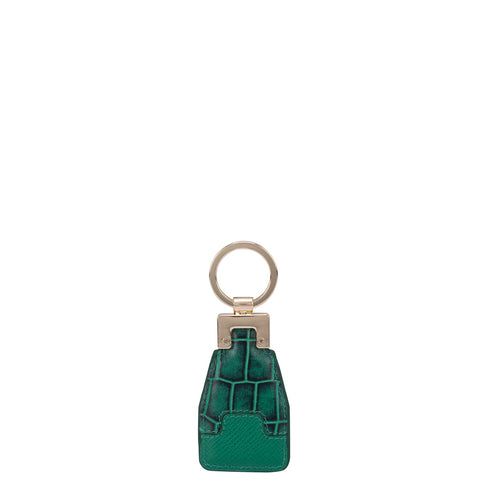 Green Croco Textured Key Chain