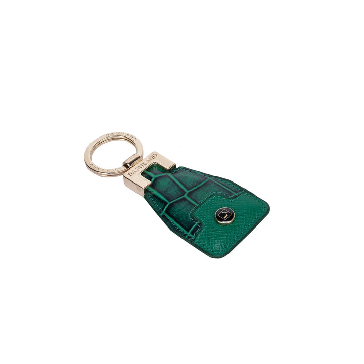 Green Croco Textured Key Chain