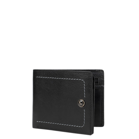 Plain Leather Mens Wallet - Black